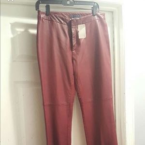 Ralph Lauren Red Leather Pants